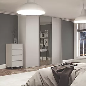 Spacepro Classic 3-Door Sliding Wardrobe Door Kit Cashmere Frame Cashmere / Mirror Panel 2672 x 2260mm 4 Spacepro Classic 3-Door Sliding Wardrobe Door Kit Cashmere Frame Cashmere / Mirror Panel 2672 x 2260mm - Image 2