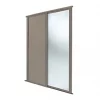 Spacepro Shaker 2-Door Sliding Wardrobe Door Kit Stone Grey Frame Stone Grey / Mirror Panel 1753 x 2260mm