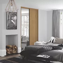 Spacepro Shaker 2-Door Sliding Wardrobe Door Kit Oak Frame Oak / Mirror Panel 1145 x 2260mm 6 Spacepro Shaker 2-Door Sliding Wardrobe Door Kit Oak Frame Oak / Mirror Panel 1145 x 2260mm -Wardrobe Sales 994GK A1